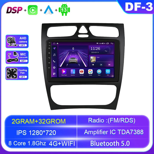 Car Radio for Mercedes for Benz C W203 A W168 G W463 C CLK W209 Carplay GPS Screen