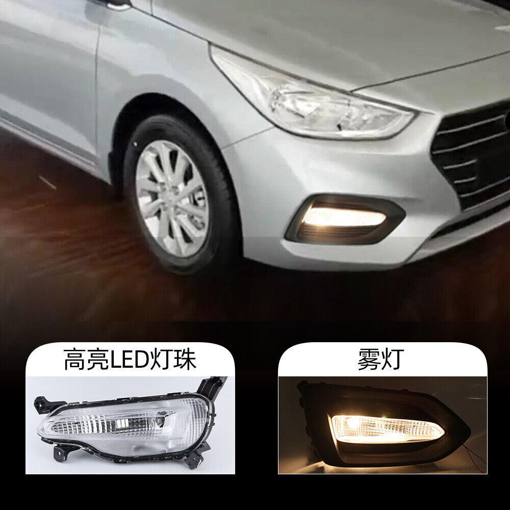 for Hyundai Accent 2018-2020 LHRH Front bumper fog lights Lamps driving lights