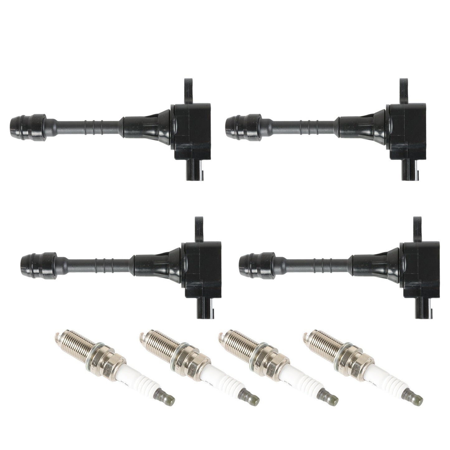4X Ignition Coils + Iridium Spark Plug For 2002-2006 for Nissan Sentra L4 1.8L UF351