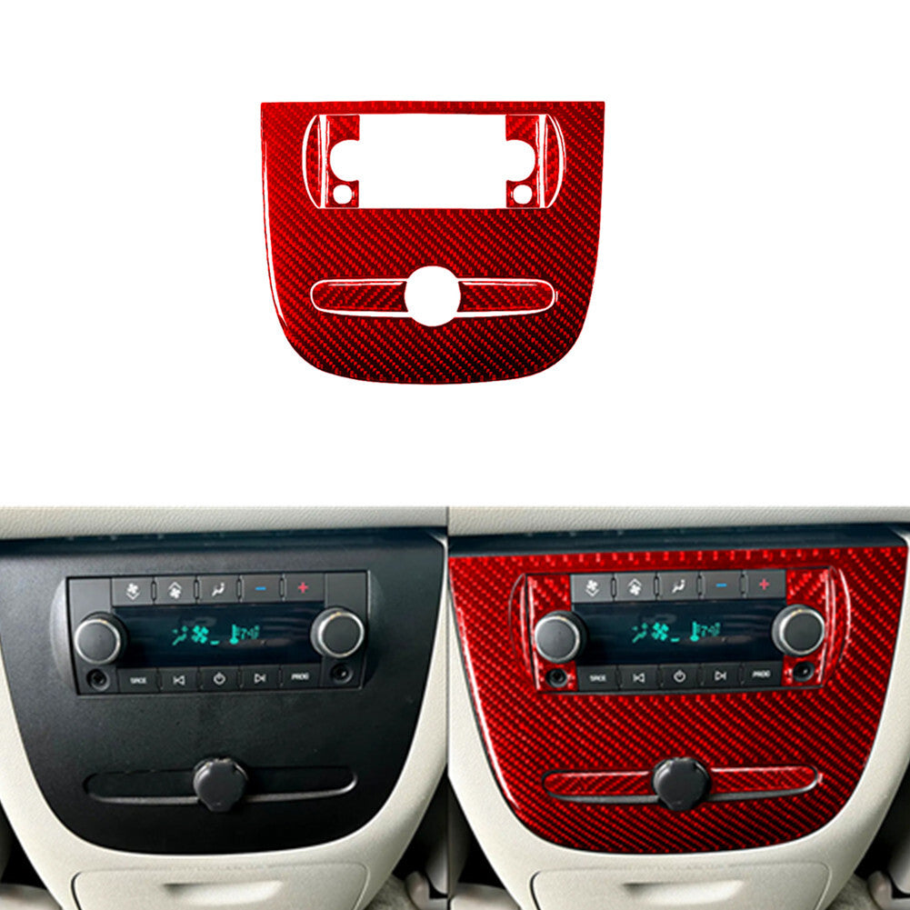 7X Red Carbon Fiber Rear Console Frame For Silverado/tahoe/ for sierra 2007-14 Type B