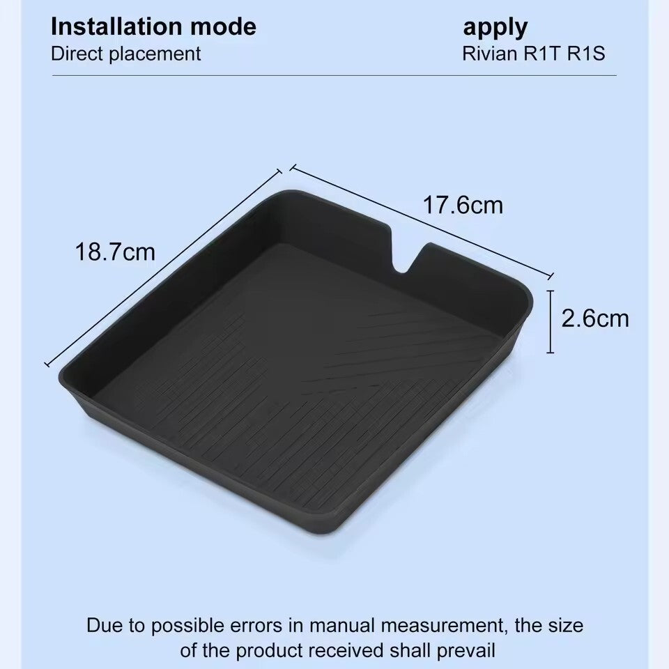 for RIVIAN for R1T R1S Secone Row Armrest Storage Box Silicone Car Tray Organizing