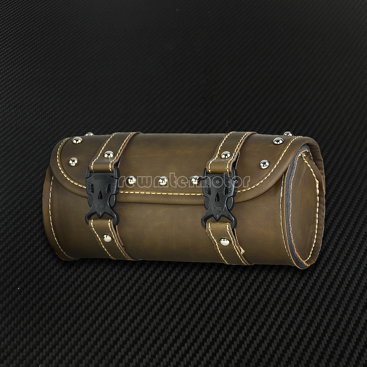PU Leather Tool Bag Handlebar Saddlebag Roll Barrel Motorcycle Fit for Harley