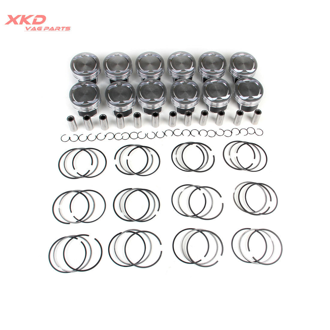 Pistons and Rings Assembly Fit for VW Phaeton 2003-2005 6.0L BAP 07C107065DA