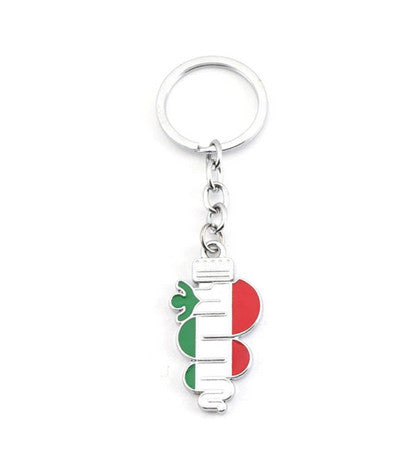 Silver Italian flag keychain/metal key ring for Alfa Romeo Giulietta Giulia Mito