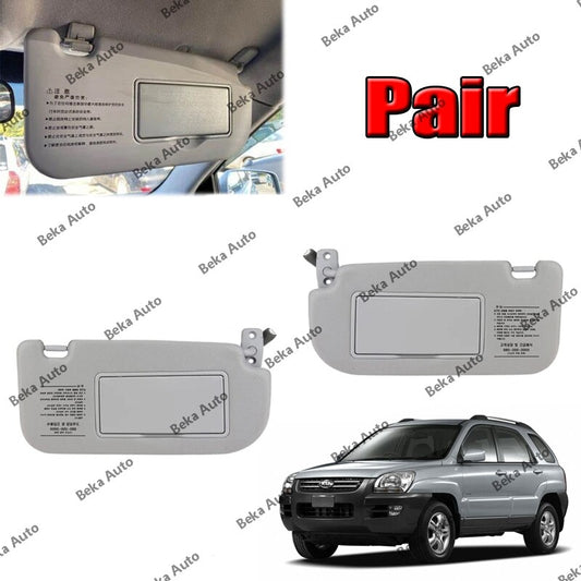 One pair of interior sun visors for Kia Sportage 2005, 2006-2010 models.