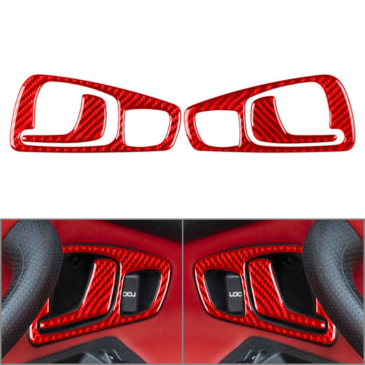 Fit for Honda S2000 2004-2009 Interior Door Handle Cover Trim Carbon Fiber Red Car