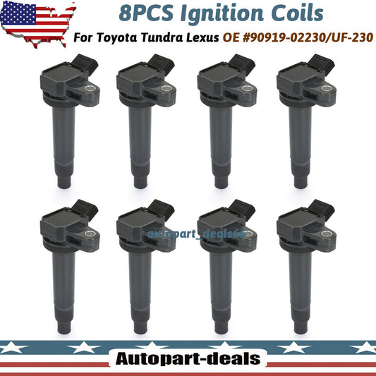 8 Ignition Coils for Toyota Tendera 2001-2009 4.7L V8 for Lexus 90919-02230 UF230