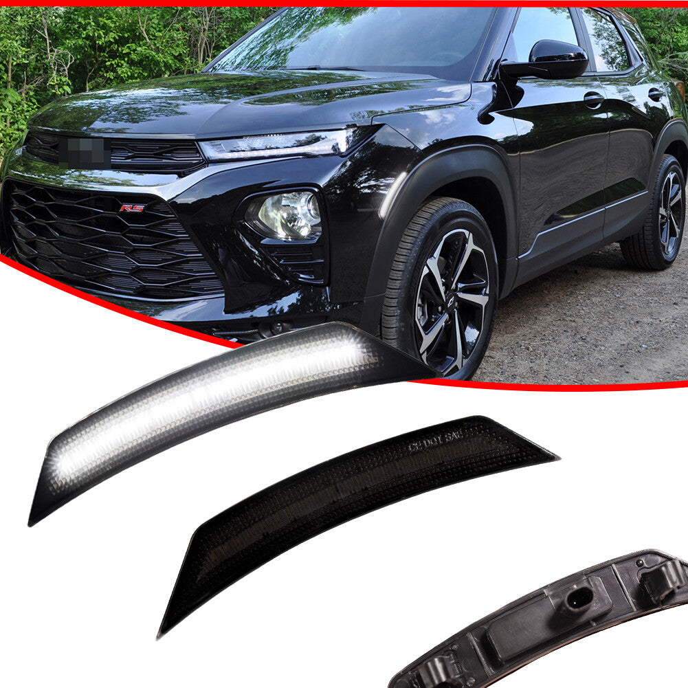 Smoked front corner marker reflector white LED lights suitable for 21-22 for Chevrolet Blazer