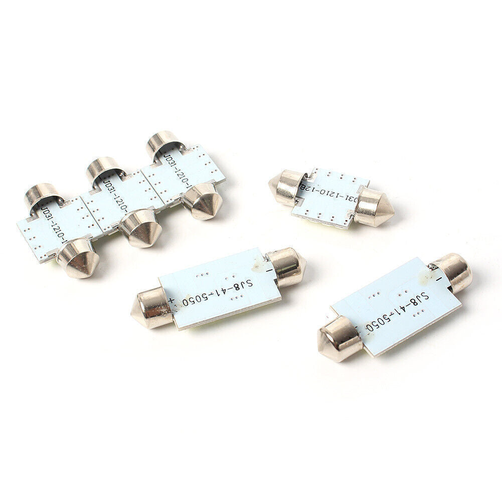 14pcs White LED Lighting Package for T10 31mm 42mm Dome Map Interior Lamps