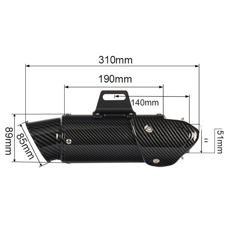 Motorcycle Exhaust Insert Muffler 51mm Tail Tip Vent Pipe Baffle Silencer