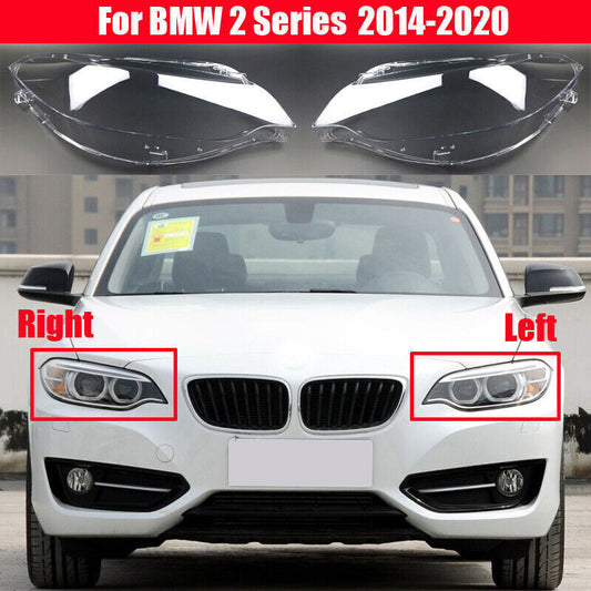 2¡Á F¨¹r for BMW F22 F87 F23 2014-2021 Scheinwerferglas Linse Abdeckung Links+Rechts