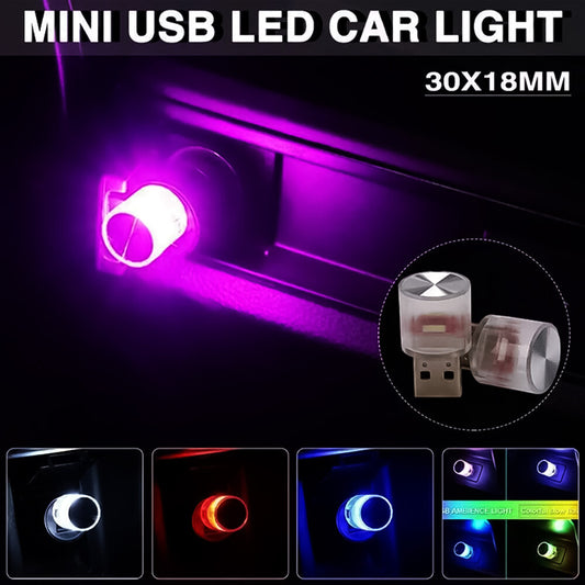 2 Pcs 7 Color Car Interior Accessories for Mini USB LED Light Neon Atmosphere Parts