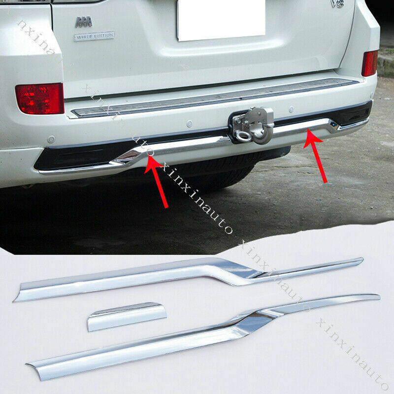 ABS Chrome Rear Bumper Molding Trim Strips For 2016-21 for Toyota for Land Cruiser LC200