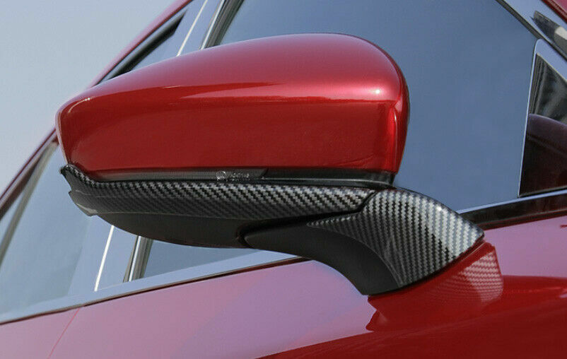 4P for Mazda 3 Axela 2019-2022 Carbon Fiber Outside Rear View Mirror Strip Trim