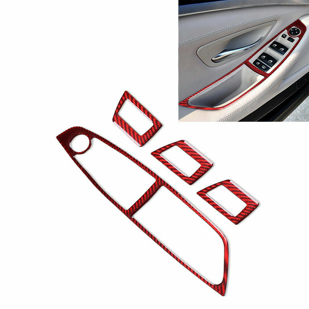 4-Piece Carbon Fiber Interior Sticker Protective Cover for BMW 5 Series F10 (2011-17)