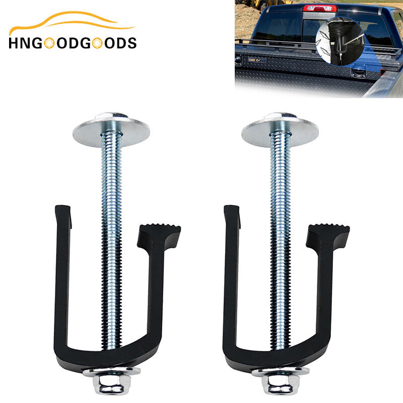 Black 2x Truck Bed Toolbox Clamps Aluminum Fastening Clamp Toolbox Mounting Kit