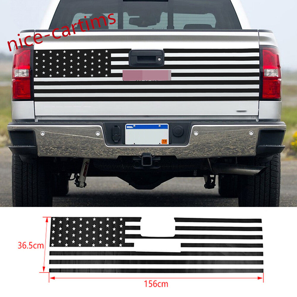 PVC Black Flag Car Rear Tailgate Sticker Decal Cover for GMC for SIERRA 1500 2007-13