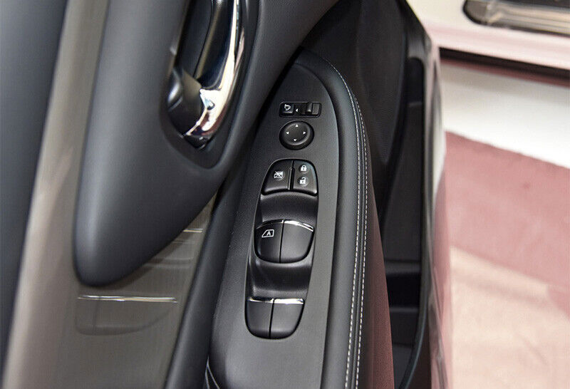 Glass Window Lifting Lock Panel Trim Fit for Nissan Murano 2015-21 Silver Steel