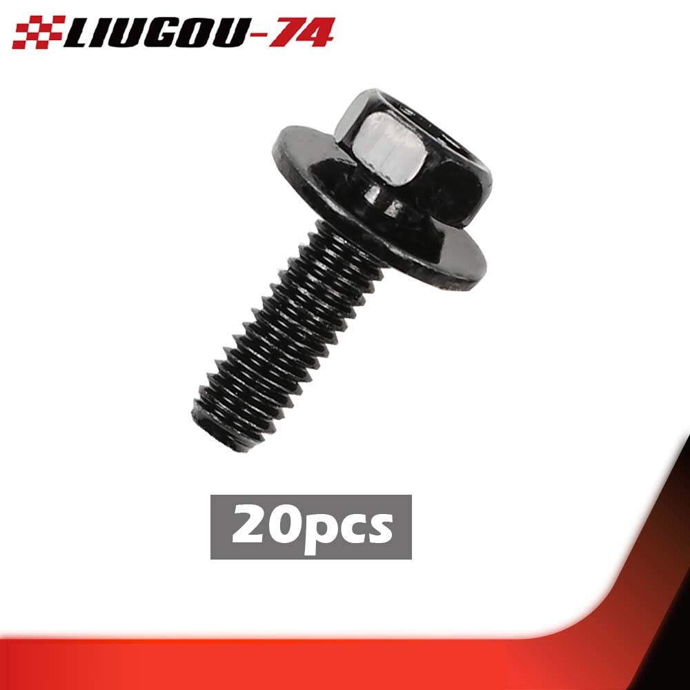 Fits for Honda body bolts - M6 1.0 x 20 mm long - 10 mm hexagonal - 17 mm washer-size 20 bolts, brand new