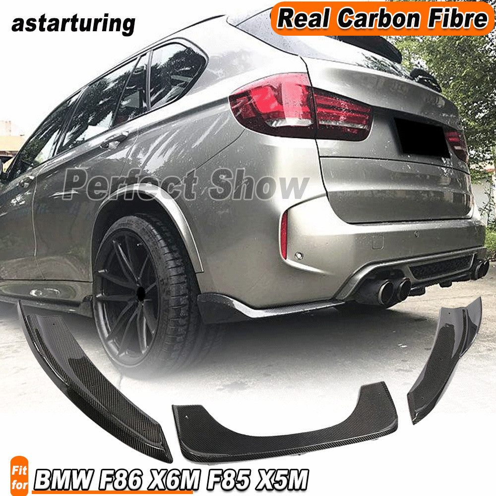 for BMW F86 X6M F85 X5M 2014-18 REAL Carbon Rear Bumper Diffuser Splitter Flaps