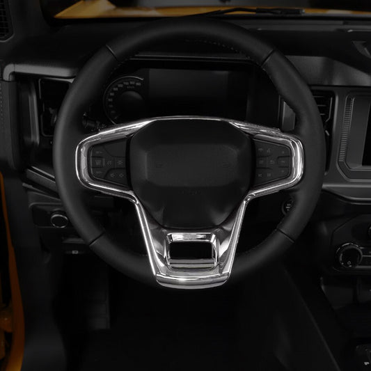 ABS Chrome Inner Steering Wheel Frame Trim Cover for 2021-2024 for Ford for Mustang