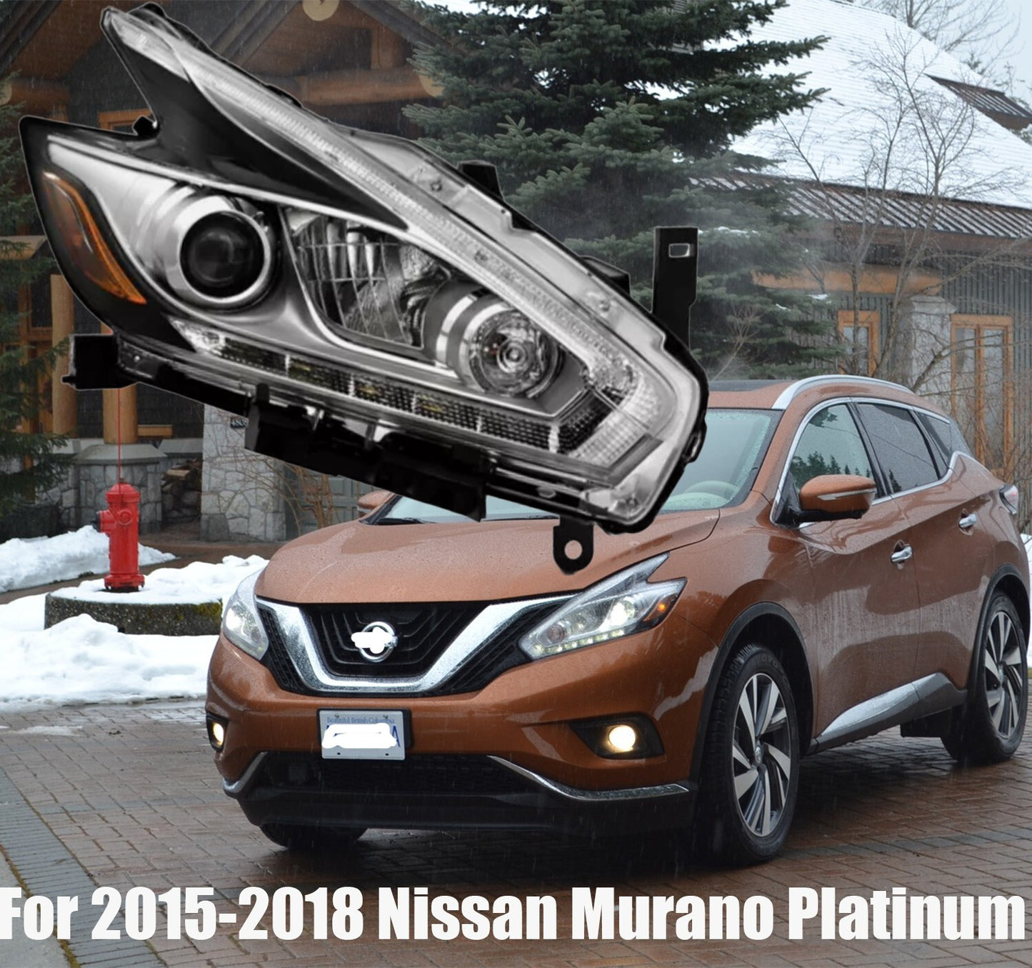 LED Projector Headlight Headlamp Passenger For 2015-2018 for Nissan Murano Platinum