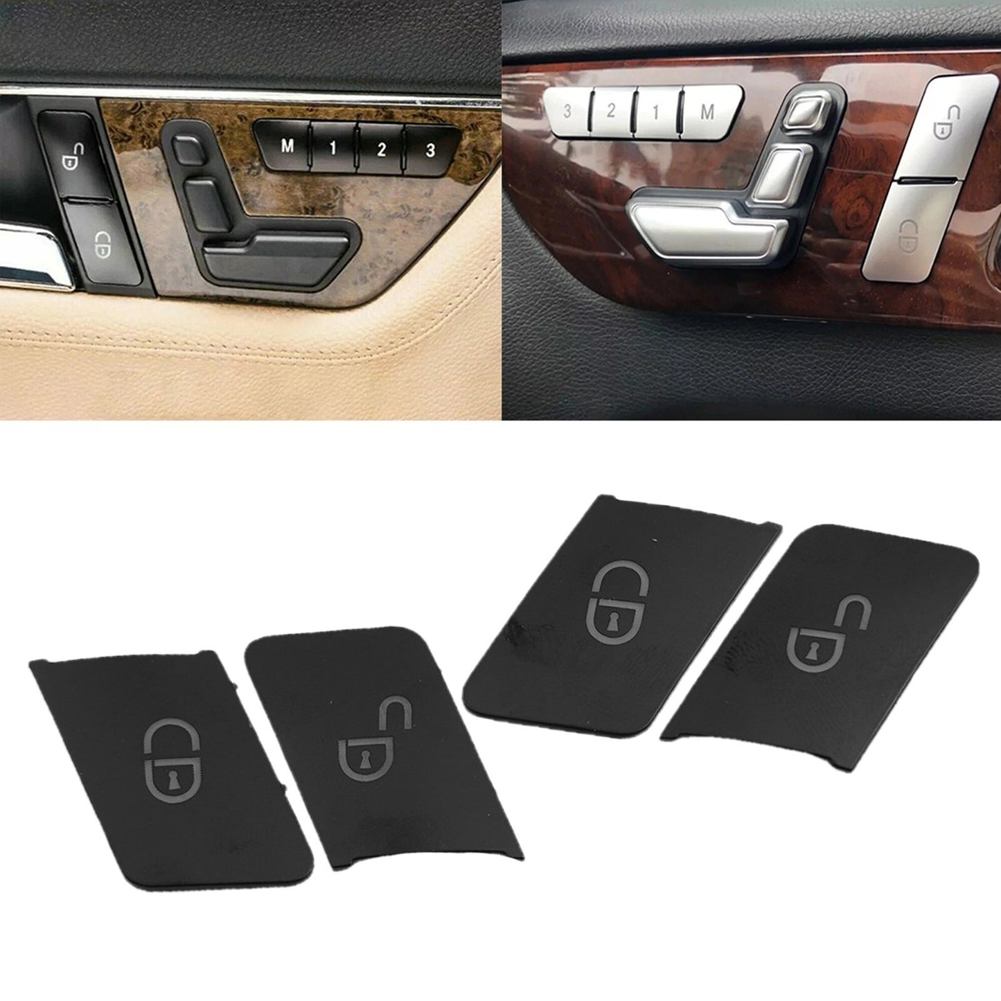 Car Door Lock-Unlock Switch Button Cover for Mercedes for Benz C E W204 W212