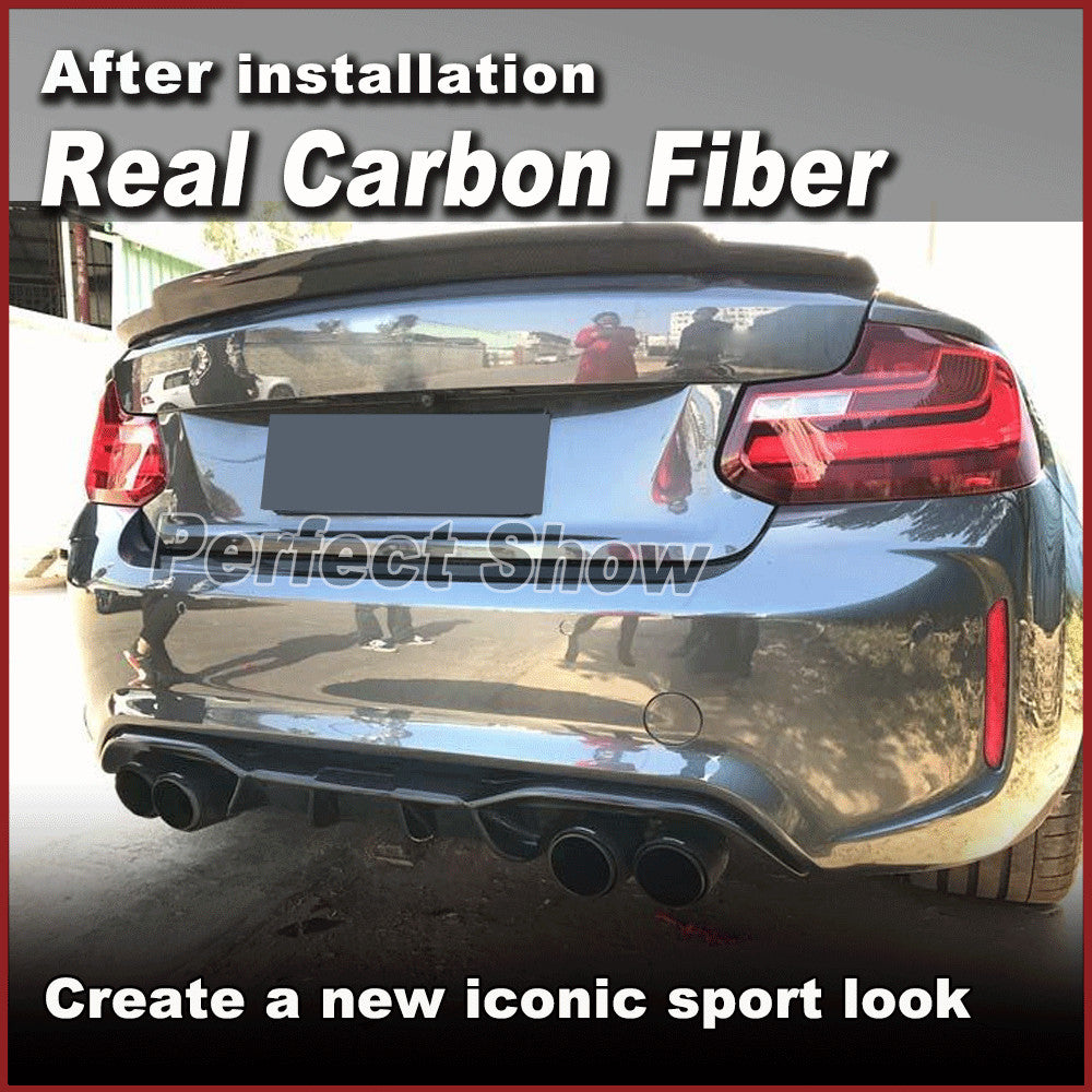 Fit for BMW F87 M2 Coupe 2016-2020 REAL Carbon Rear Bumper Diffuser Spoiler Lip