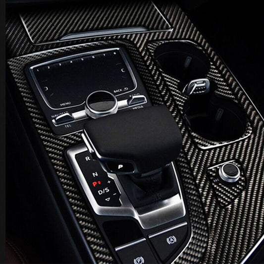 Real Carbon Fiber Car Gear Shift Panel Cover Trim Fit for Audi Q7 SQ7 2016-2019