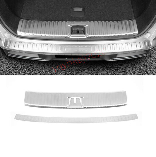 2P Silver Rear Bumper Guard Trunk Sill Plate Covers For 2022-2023 for INFINITI QX60