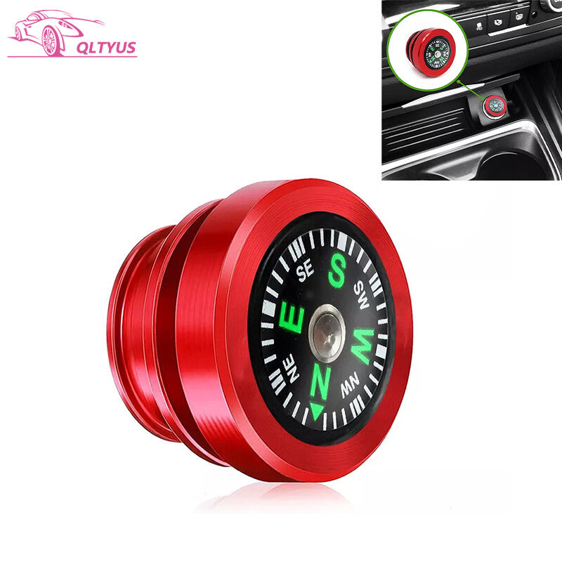 1PC Car Cigarette Lighter Plug Dust Cover Dust Cap Aluminum Alloy Red 12V