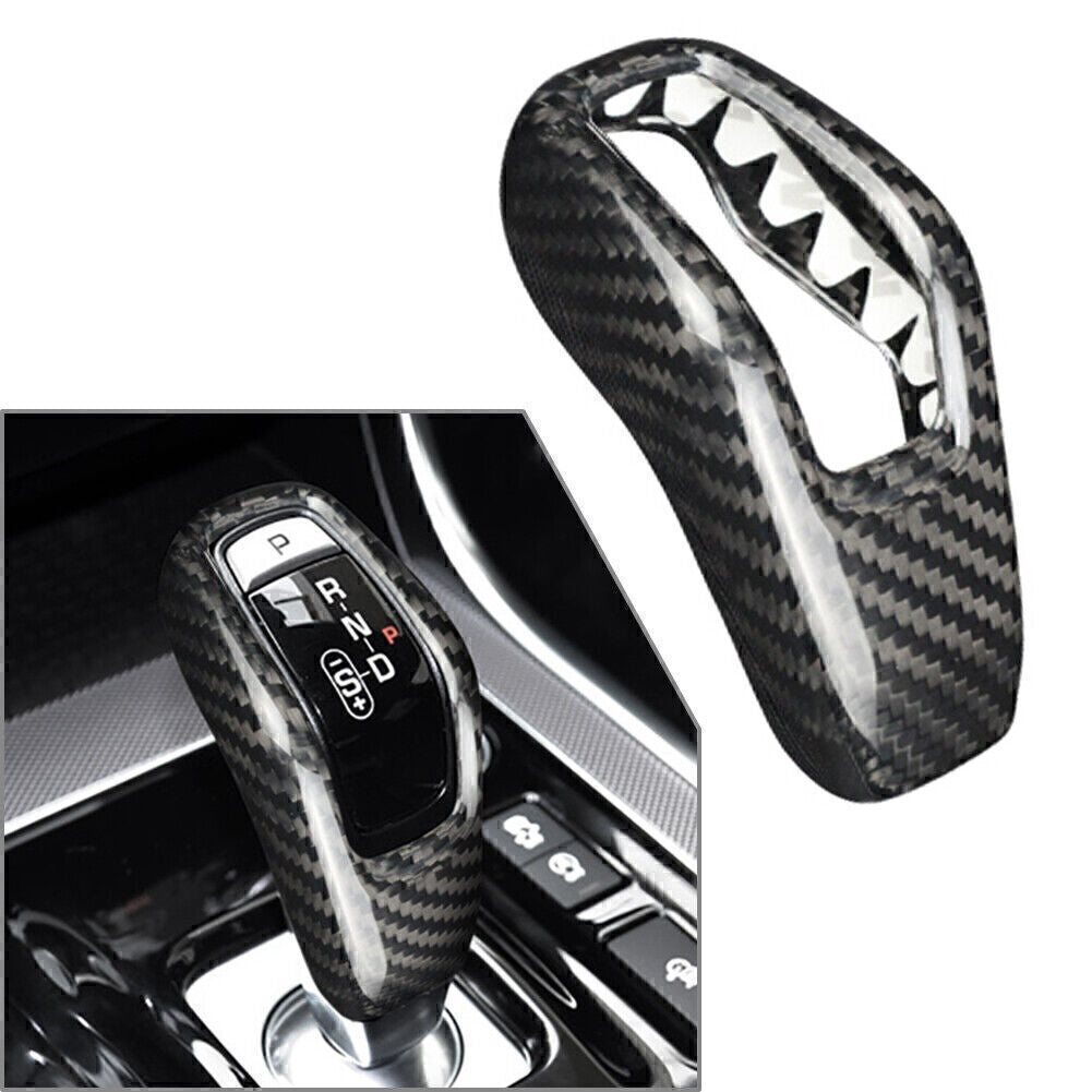 Black Carbon Fiber Gear Shift Knob Cover Trim Fit for Land Rover Range Sport 18-2021