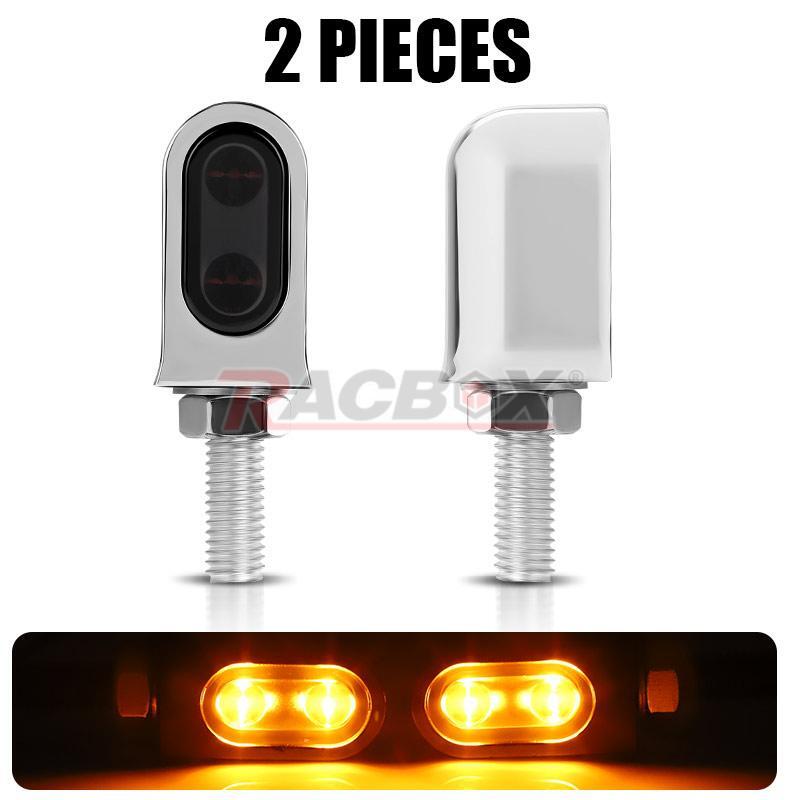 2X Chrome Motorcycle LED Turn Signals Indicator Blinker Light for Suzuki for Honda