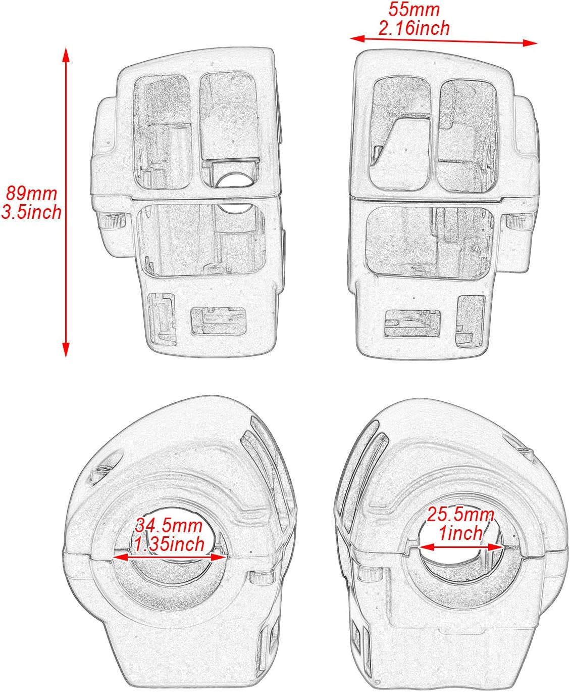 Fit for Harley Road Street Glide 96-13 Chrome Switch Housing Cover + 10Pcs Caps