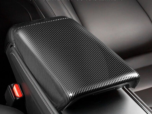 for Tesla 2023 for Model Y Car Aessories Carbon Fibre Inner Armrest Box Trim Cover