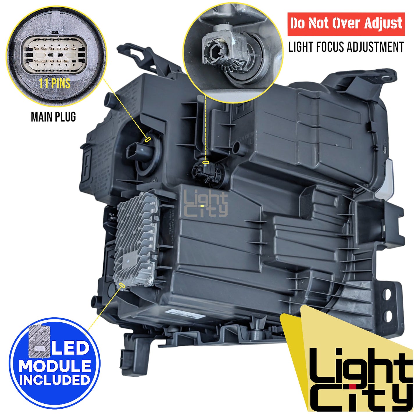 FULL LED Chrome Driver Headlight LH For 2022-2024 for Chevy Silverado 1500 LT RST