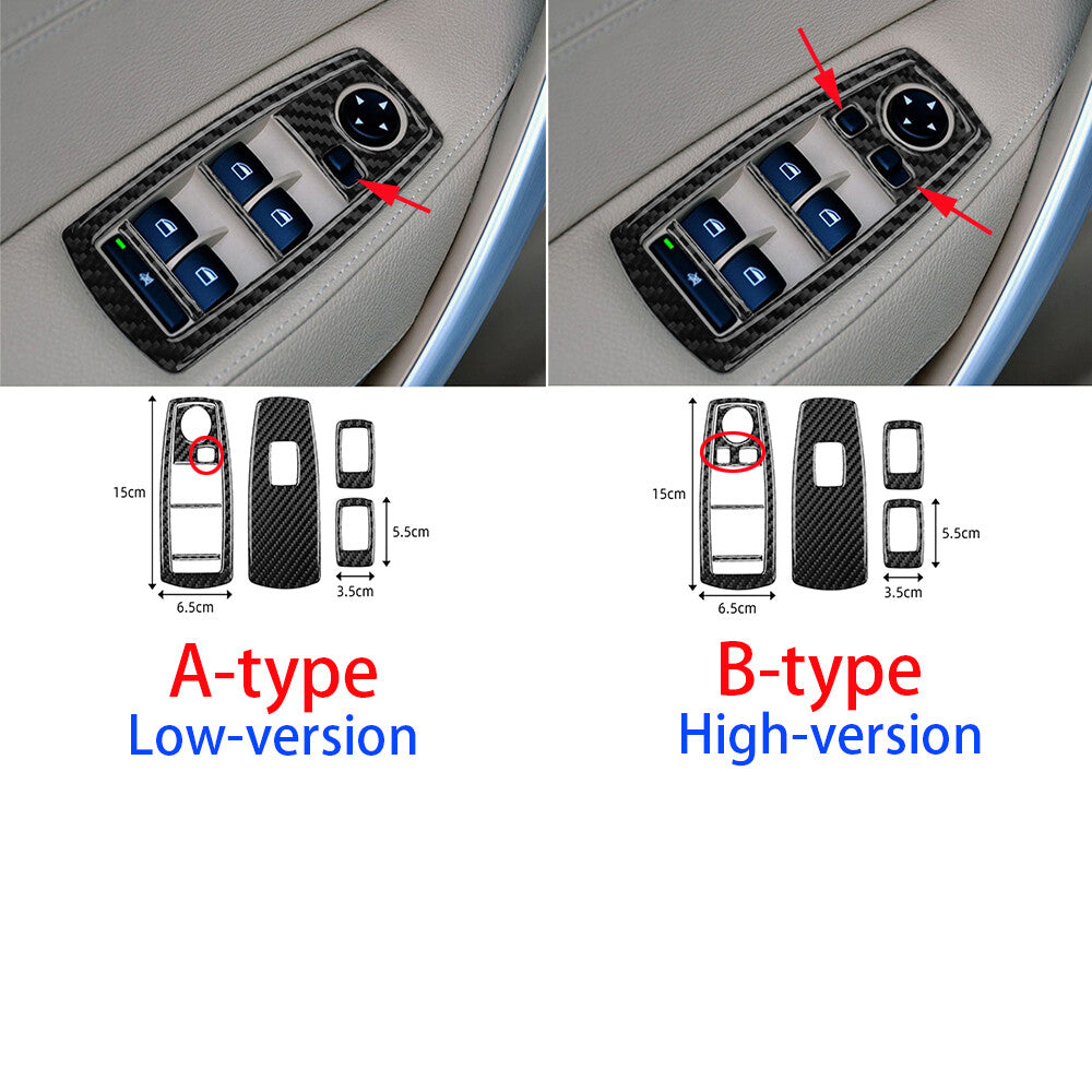 7¡ÁCarbon Fiber Window Lift Switch Button Panel Trim Fit for BMW X3 E83 2004-2010