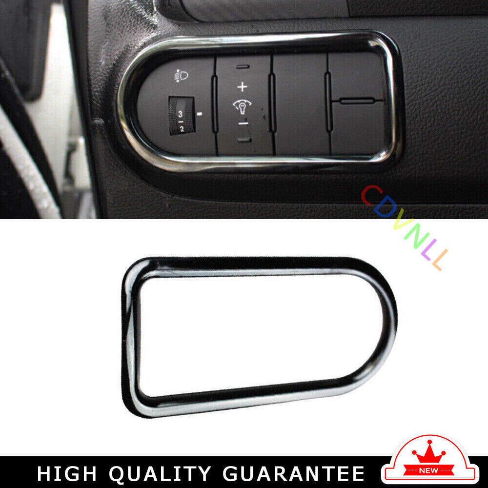 Inner Headlight Button Frame Cover Trim Fit for Kia K3 Forte 2014-18 Black Steel