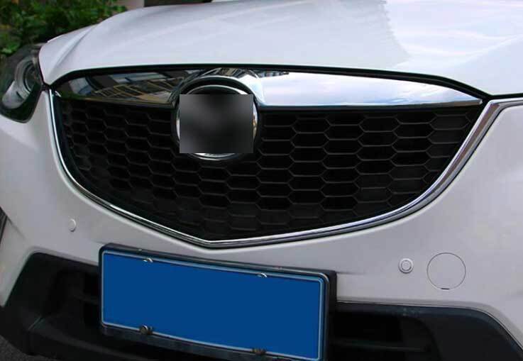 for Mazda CX-5 2013-2015 Glossy Chrome Front Bumper Upper Hood Strip Trims Decor