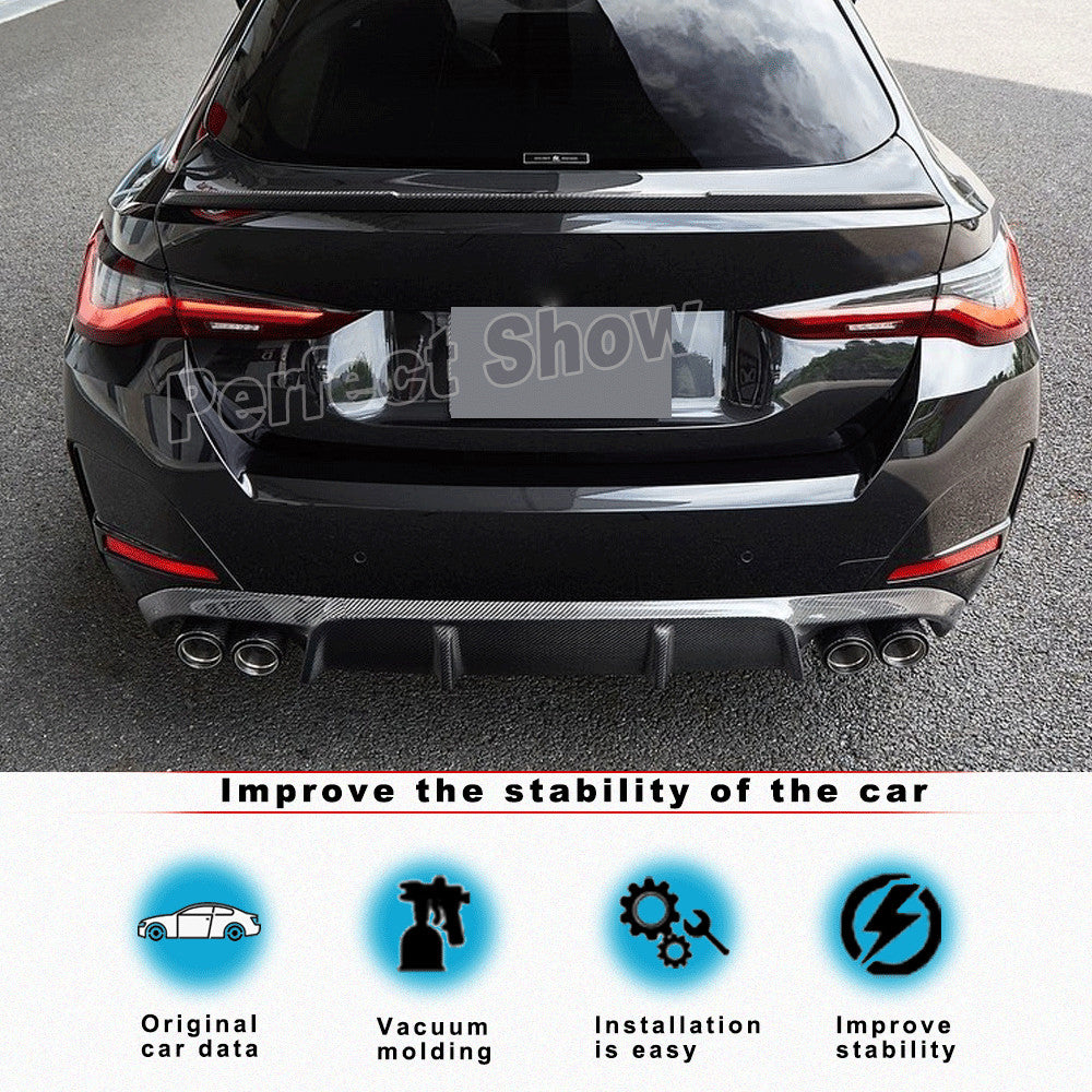 for BMW 4Series G26 440i Gran Coupe M Sport Real Carbon Rear Bumper Diffuser Lip