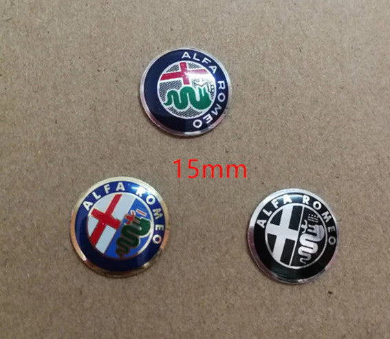 5-Piece Pack 11mm for Alfa Romeo Black Car Remote Keychain Stickers Badge Logos