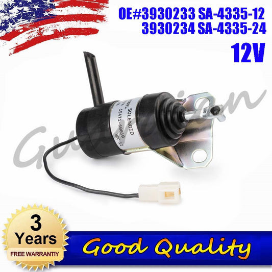 Fuel Shut Off Stop Solenoid 3930233 For HITACHI for HYUNDAI KOBELCO KOMATSU