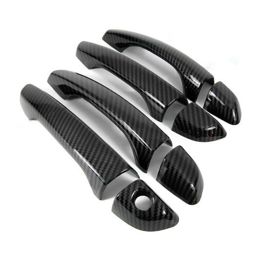 For 2017-2020 for Hyundai for Elantra Side Door Handle Covers Trims Glossy Carbon Fiber