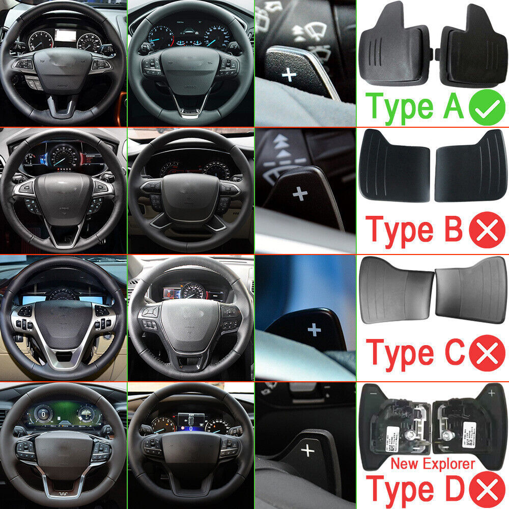 ABS/Red Carbon Steering Wheel Paddle Shifter for Ford Focus 15-22 EcoSport 18-22