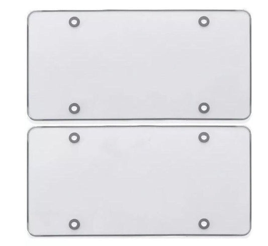 2-Piece Car Flat License Plate Frame Cover Front Cover Rear Trunk Transparent Suitable for Subaru