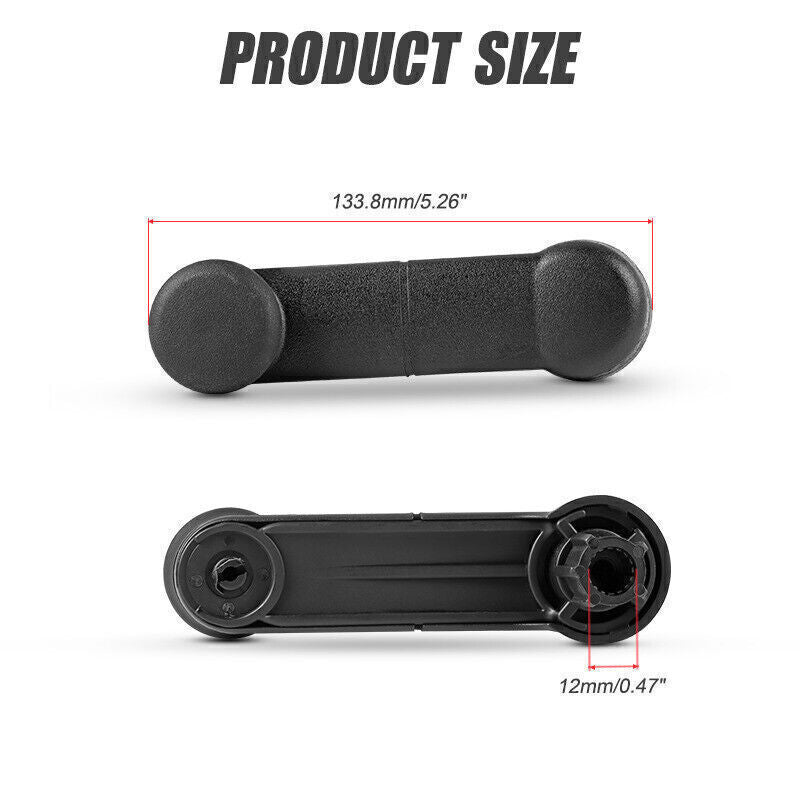 2PC Inside Manual Window Crank Handles Black for 1993-2014 for Ford RANGER F150 F350