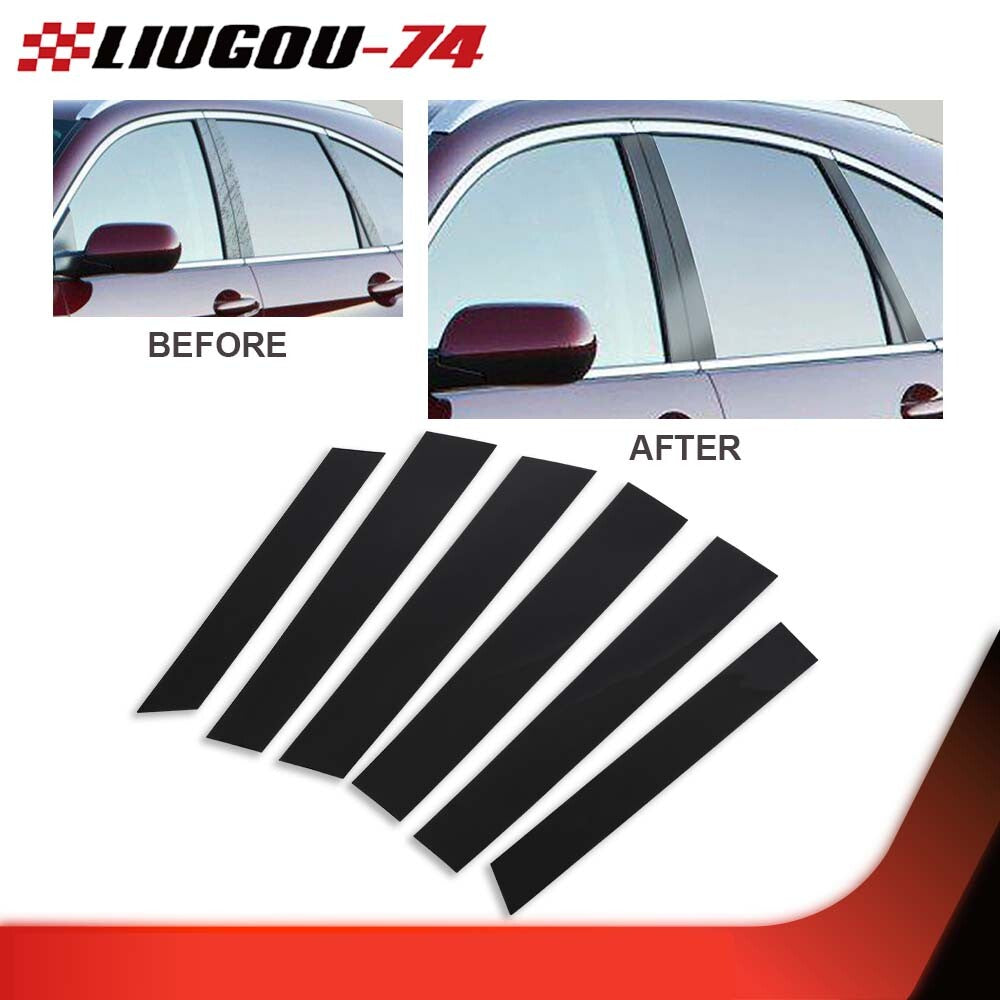 Suitable for 2007-2011 for Honda CRV 4DR, black, 6-piece window pillar cover and door trim.