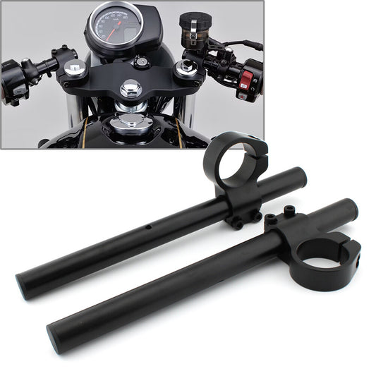 CNC High Lift Universal Version Clip Ons On Handlebar Fit for Honda CB350 Black 41mm