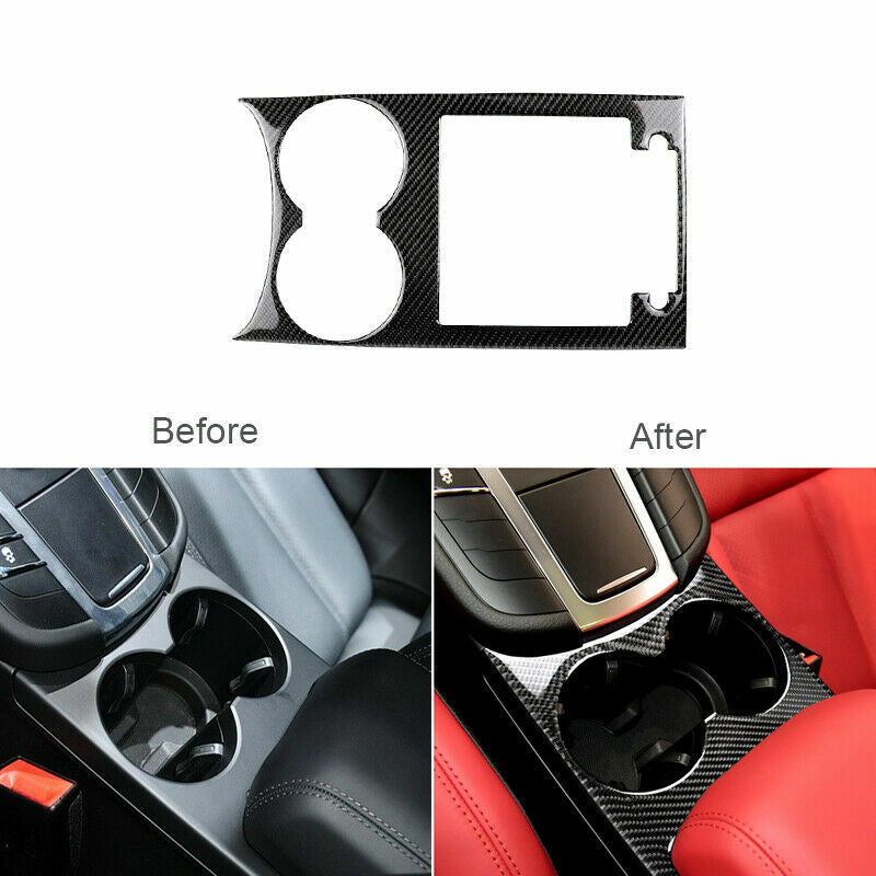 Carbon fiber interior cup lid trim suitable for Porsche Macan 2015 - 2018
