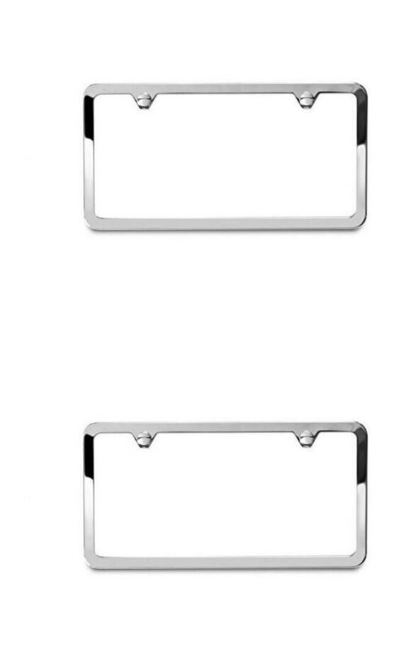 2-piece car license plate frame cover cap, rear trunk ultra-thin chrome plating, suitable for Volvo